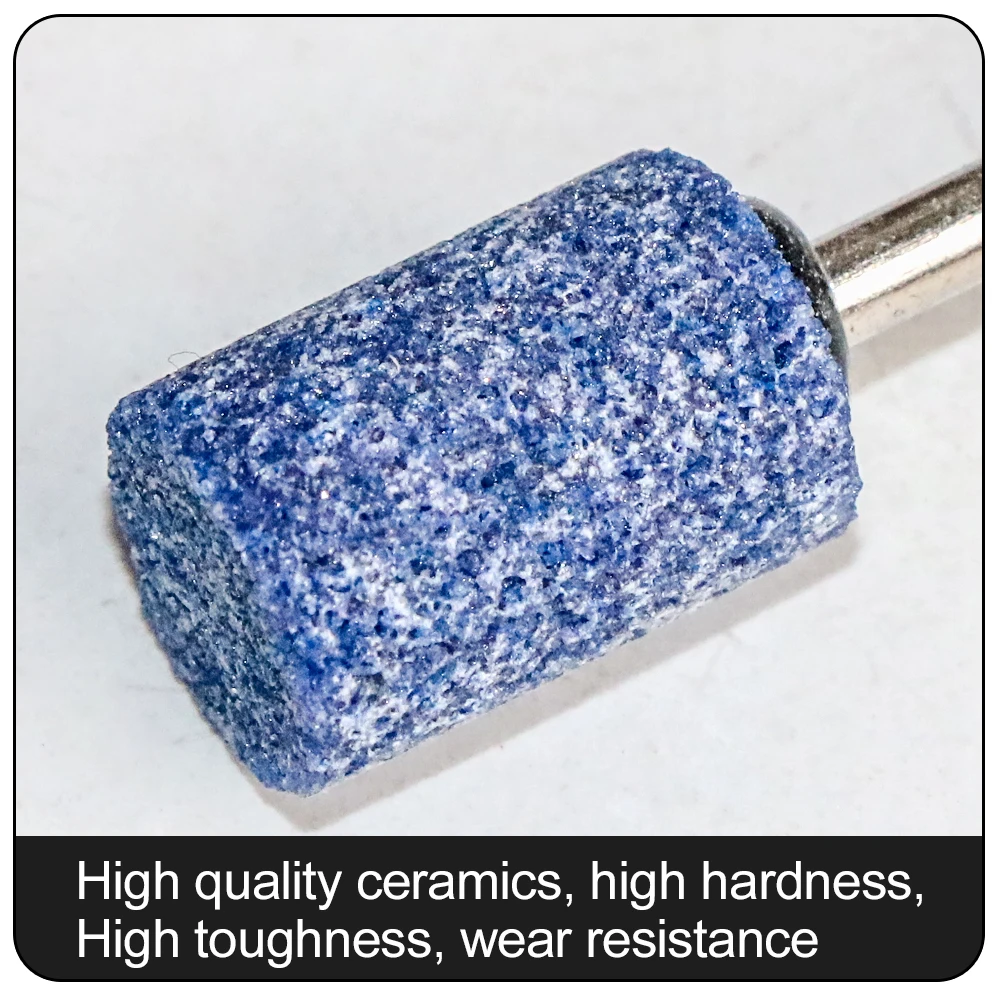 Cabezal de pulido de cerámica azul, rueda abrasiva de pulido para herramientas eléctricas rotativas Dremel, vástago de 3mm