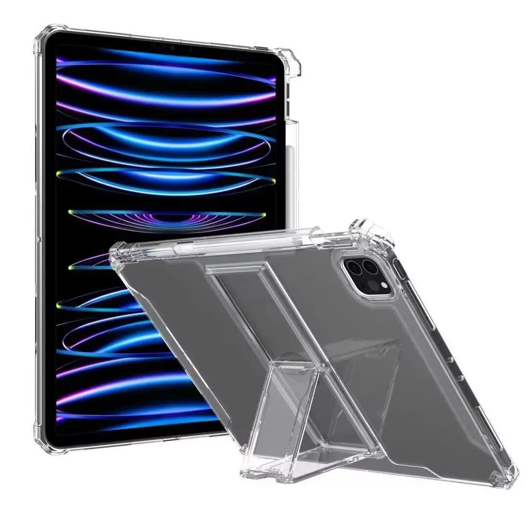 TPU Soft Tablet Case For iPad 10th Generation Shockproof With Pen Holder Clear Stand For iPad 9/8t/7th 10.2 Pro 11 Air 5 4 9.7