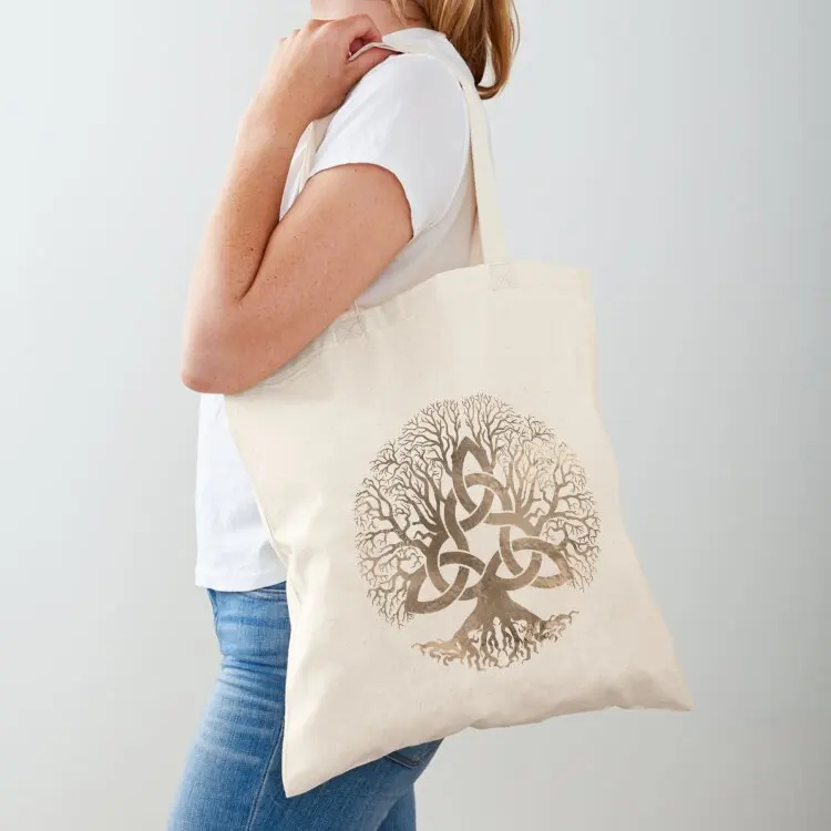 

Tree of life -Yggdrasil with Triquetra Tote Bag tote bag men's Canvas bag eco folding shopping trolley