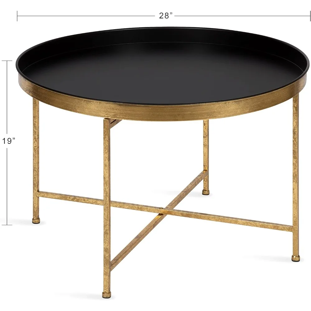 طاولة قهوة مربعة حديثة من كيت آند لوريل سيليا، 28 × 28 × 19، لمسة نهائية باللونين الأسود والذهبي، طاولة قهوة لغرفة المعيشة مع مساحة تخزين #3