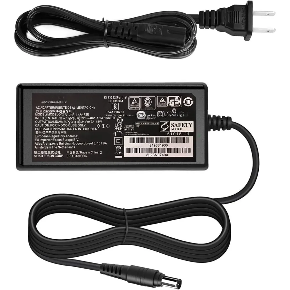 

24V AC Adapter for Epson Perfection Flatbed Photo Scanner V500 V600 V700 V750 V800 V850 PRO 3170 3490 4180 J221A J221 J252A