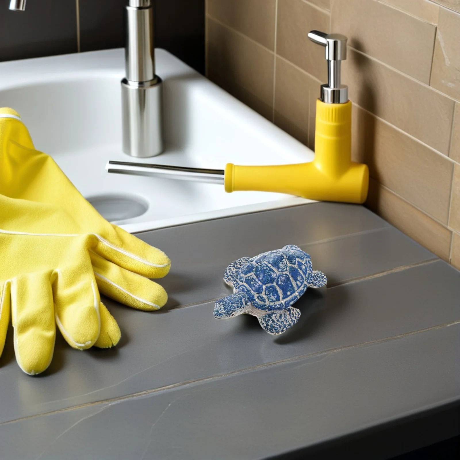 Cubiertas decorativas para pernos de inodoro, tapas de tornillos de tortuga de cerámica resistentes al polvo, cubiertas para pernos de suelo de baño, diseño Animal para costero, 2 uds.