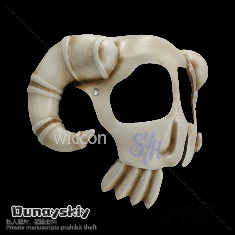 أنيمي BEEACH تأثيري Neliel شيطان الجمجمة القرن نصف الوجه ثلاثية الأبعاد حمض البوليلاكتيك قناع القبعات هالوين حفلة عيد الميلاد كوسبفري-