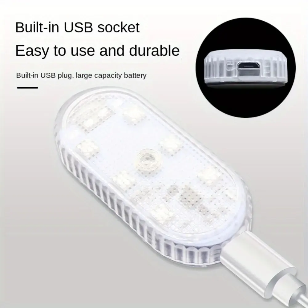 무선 LED 자동차 인테리어 조명, USB 충전식 천장 램프, 손 독서등, 야간 문짝 조명