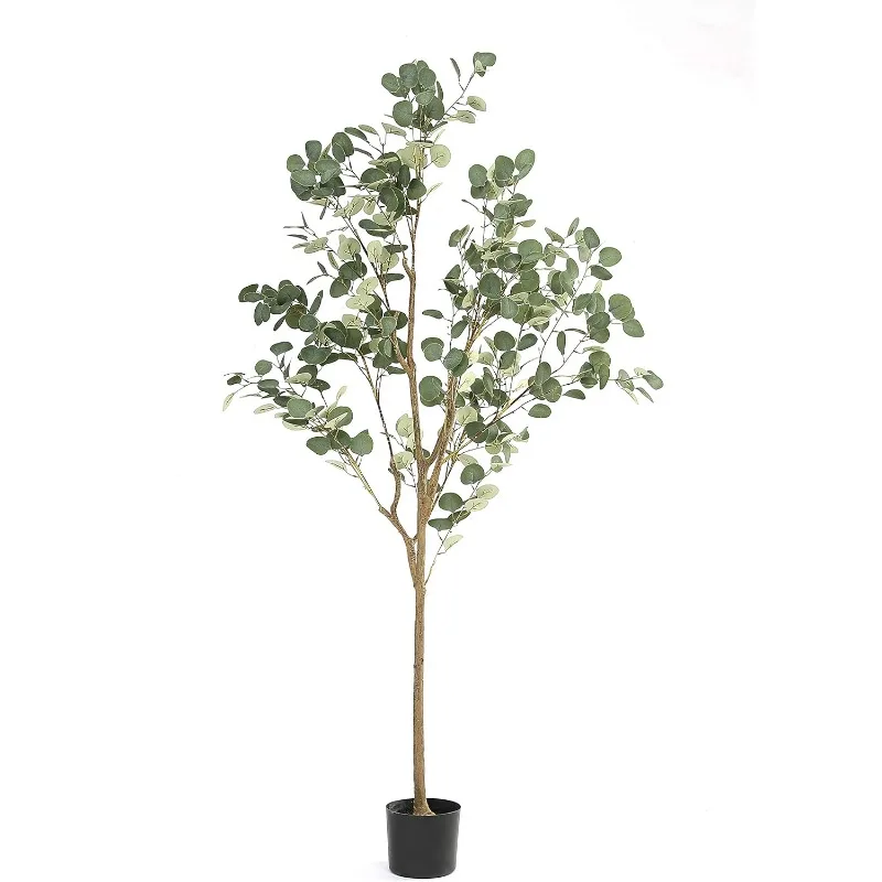 Plant Eucalyptus Tree 6FT Tall, Modern Large Fake Plant Decor in Pot for Indoor Outdoor,Home Office Perfect Housewares