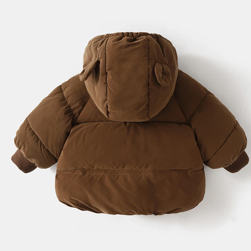 Casacos de inverno de bebê urso para meninas e meninos, casacos acolchoados de algodão para crianças, Casacos engrossados, Parkas para crianças