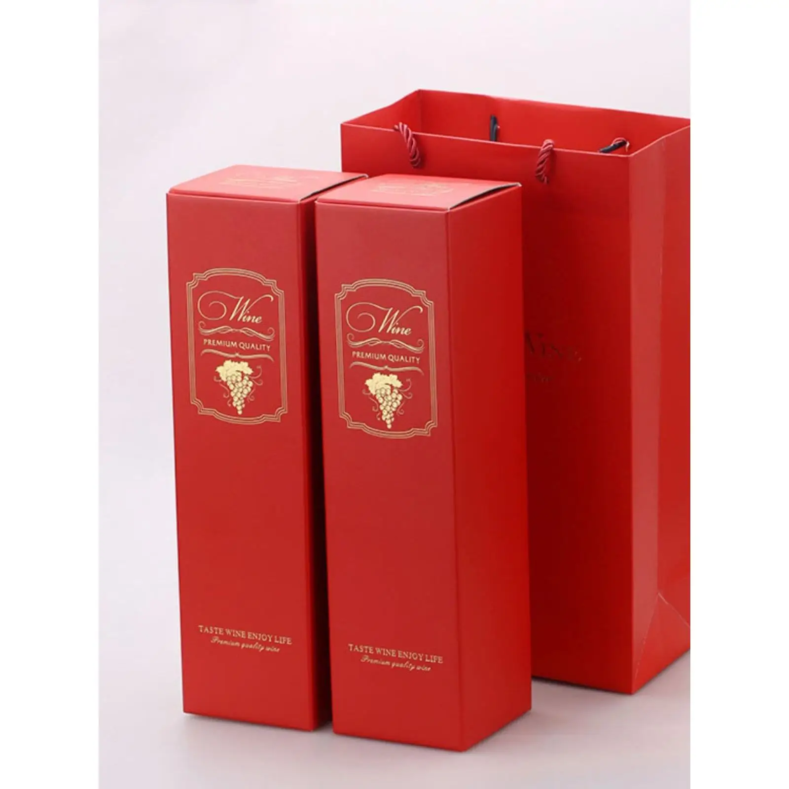 

Коробка для упаковки вина, переносная бумажная сумка для красного вина, бумажная коробка для одной или двух бутылок, подарочный набор с картонной коробкой, портативный держатель для винных бутылок