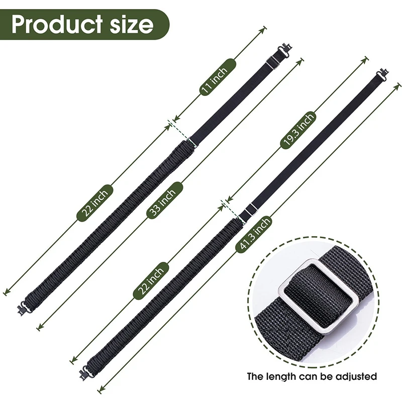 Outdoor Rifle Sling com Tri-Lock Swivel, 550 Paracord Sling, Tactical 2 Point, Shotgun Strap, Ar 15 Acessórios, Caça Engrenagem - view 5