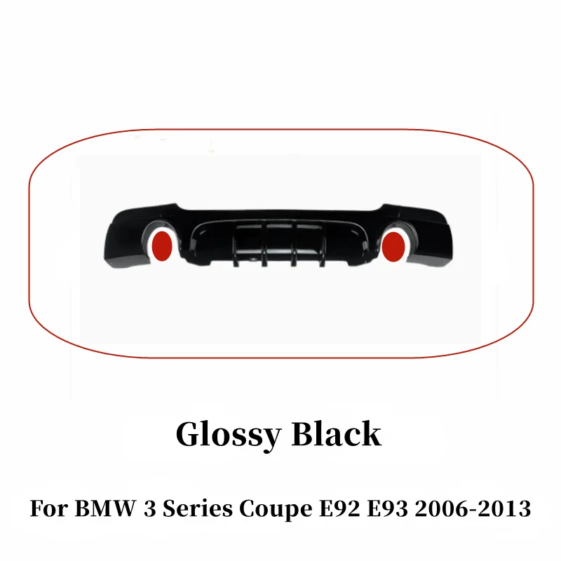 Achterbumper zwarte diffuser splitter spoiler met LED verlichting exterieur bodykit voor BMW 3 Serie Coupé E92 E93 2006-2013