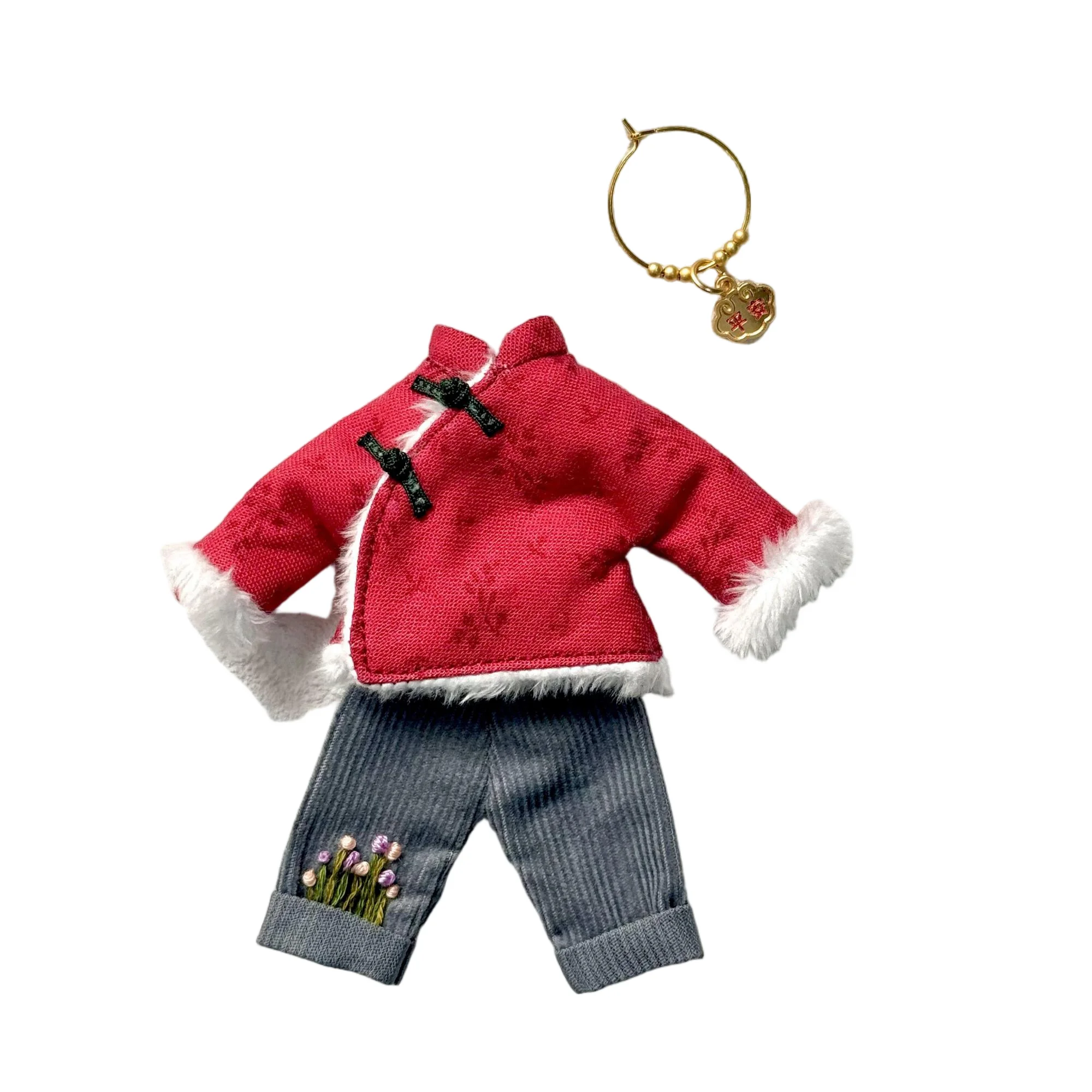 Ob11 ropa de bebé P9 GSC figura de arcilla Molly 1/12 BJD disfraz tradicional de Año Nuevo conjunto de traje de visita
