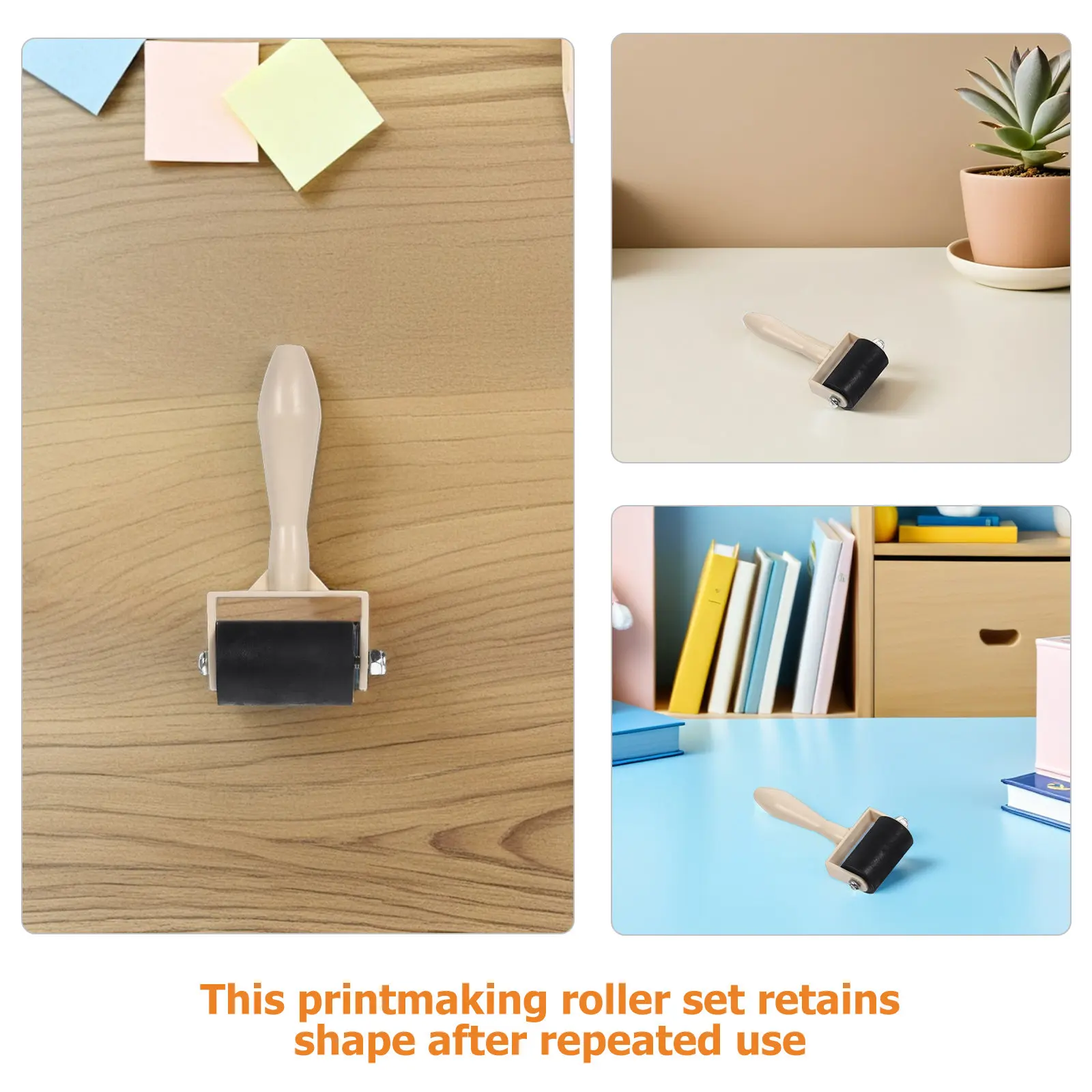 7Pcs Creative Art Printmaking Rollers Rubber Ink Roller Tool for Block Printing Craft Painting Wallpaper Stamping