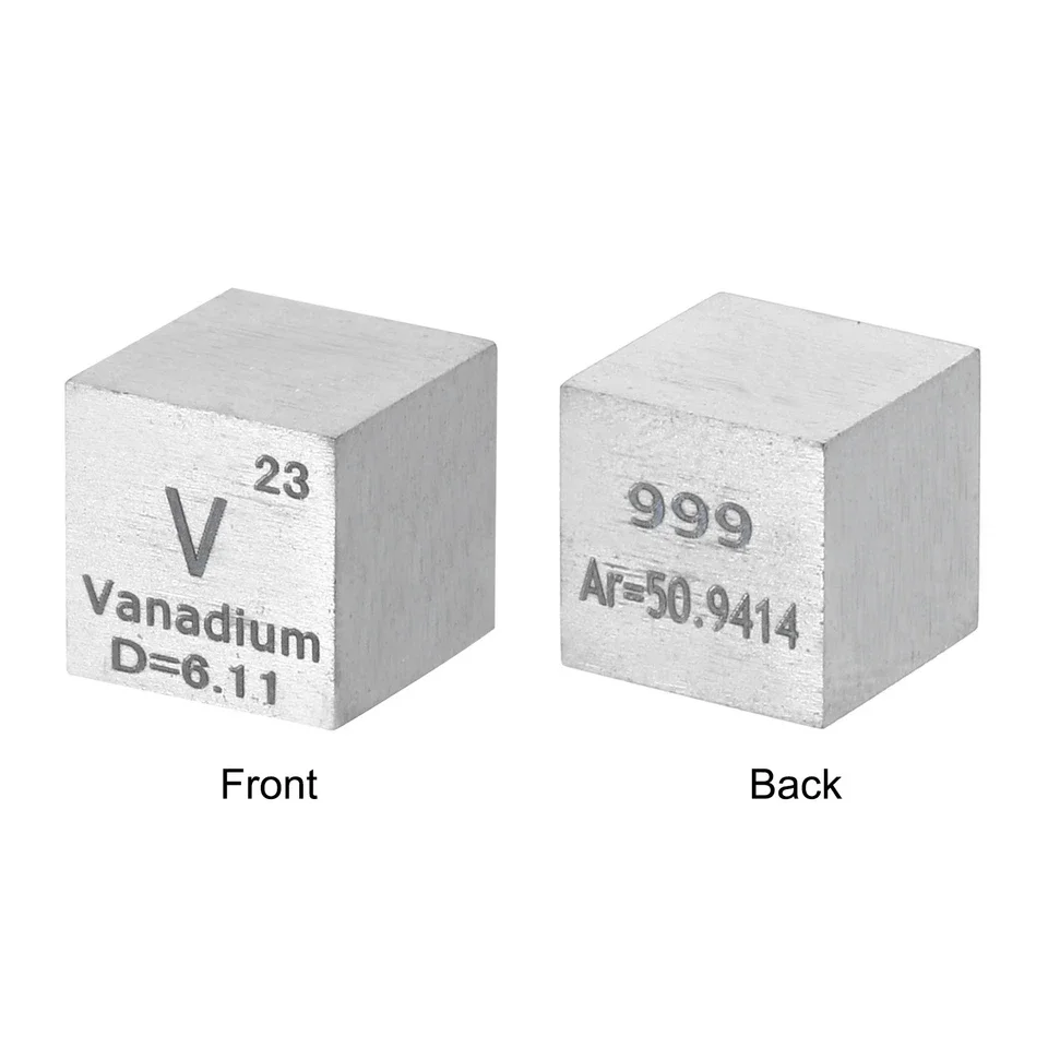 Vanadium Cube,10mm V Density Cube High Density Element Cube Unique Metal Cube