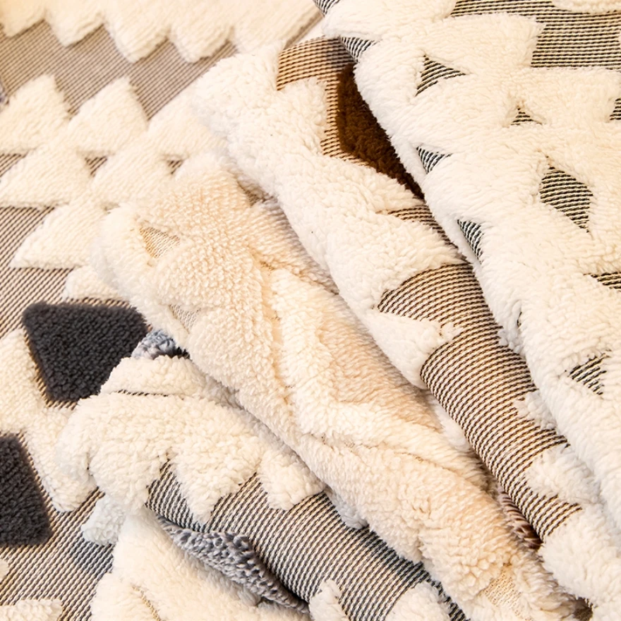 Fleece Boho Jacquard Thicken Warm Winter Sofa Cover, Non-Slip Soft Sofa Towel Living Room Furniture Decor Slipcover Sofa Towel