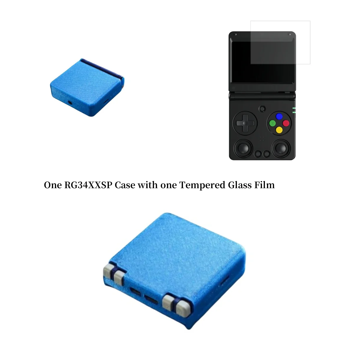 Coque de protection pour console portable compatible avec Anbernic RG34XXSP, coque anti-rayures et anti-poussière (gris