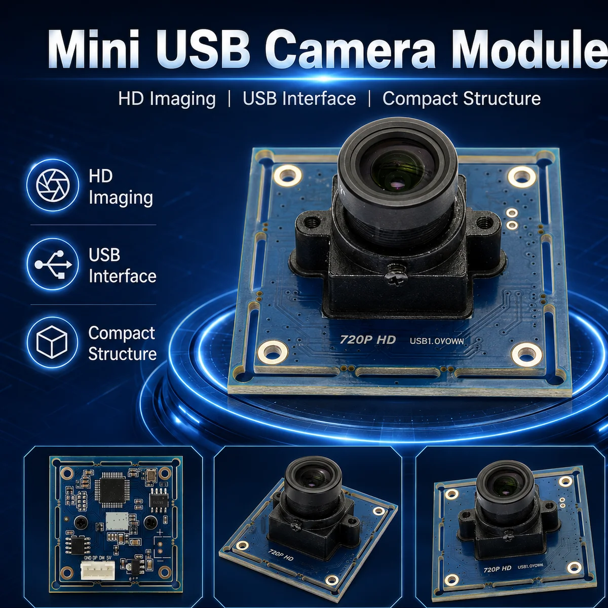 1MP HD 720p OV9712 Android CMOS Externe USB-Computer-Kamera mit 3,6mm Objektiv für Geldautomaten, Kioske, Verkaufsautomaten – Detail 2