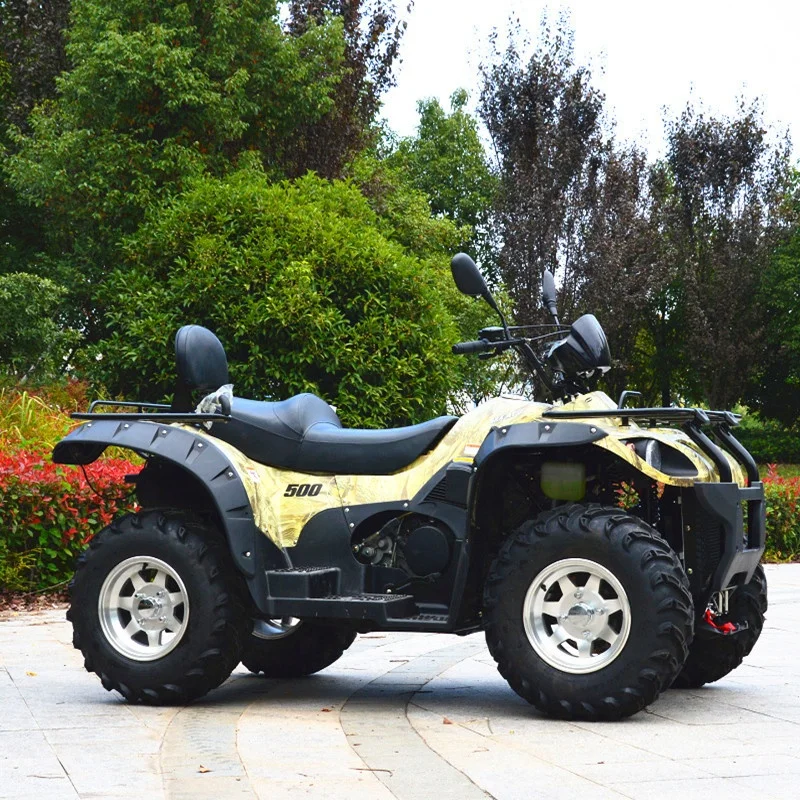 Single Cylinder 500cc 4 Stroke 4X4 ATV Automatic Transmission Water Cooled Electric Start Manual Choke Shaft Drive System
