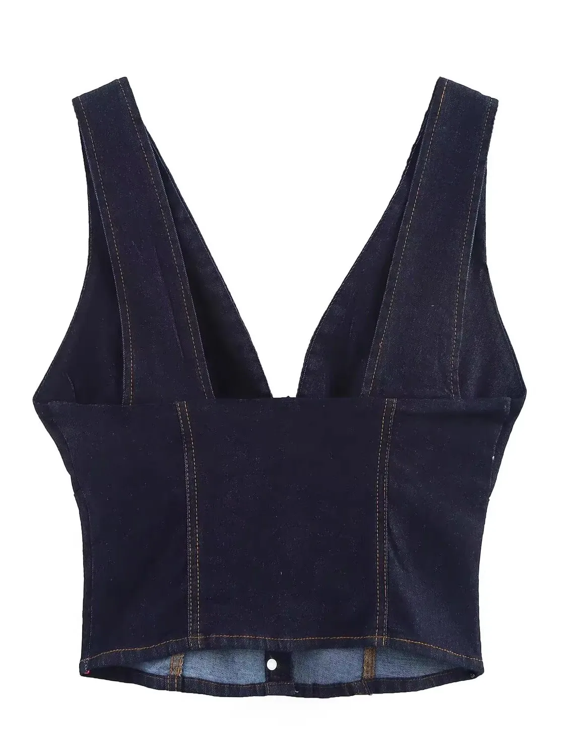 Summer New Arrival Women's V-Ne Casual Versatile Denim Vest ort Top 0779057 High Waist Commute Sle No Sve ort Dr