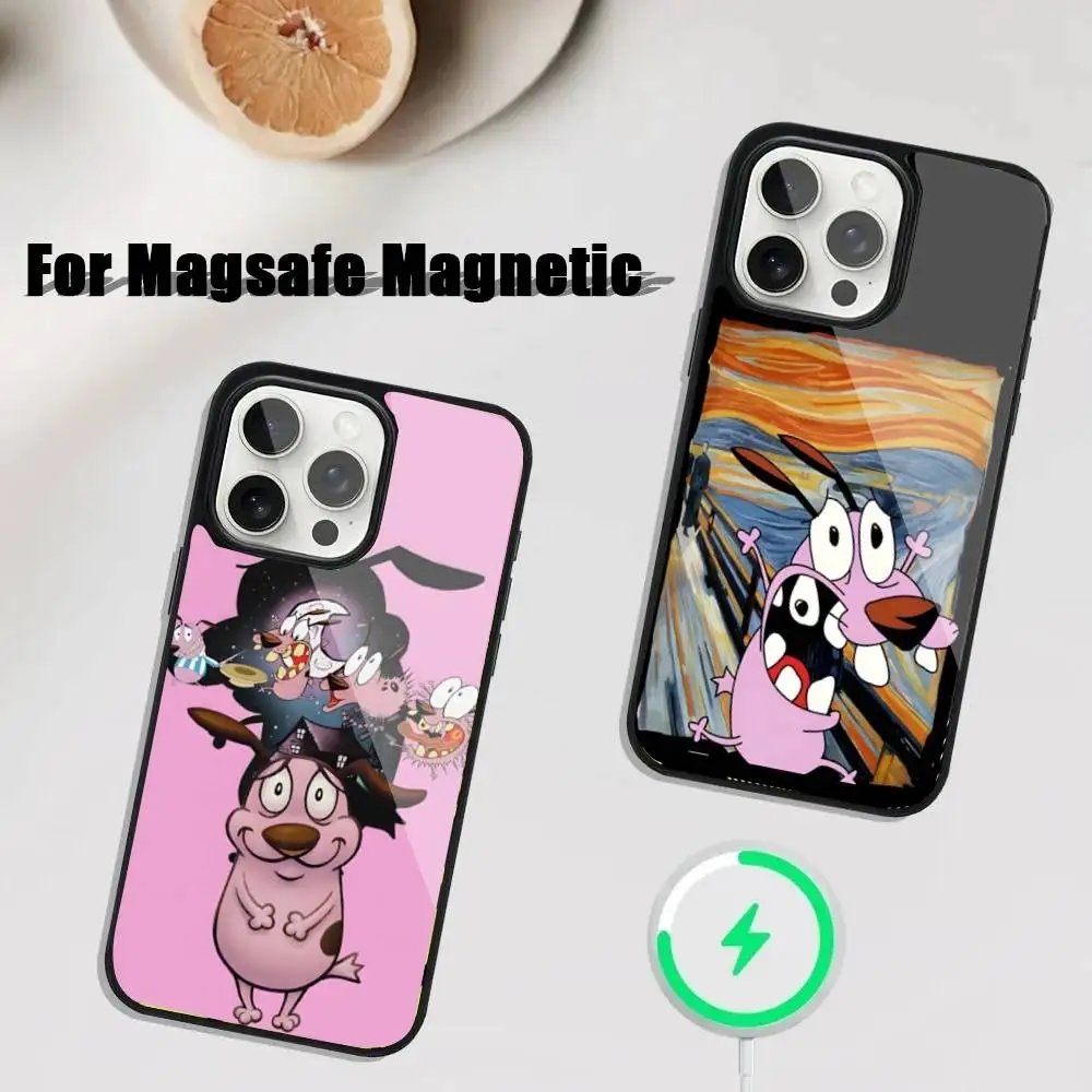 

C-court the C-Cowardly Dog Phone Case For iPhone 17,16,15,14,13,12,11,Pro,Max,Plus,Mini,SE4,E Magnetic Magsafe Wireless Charging