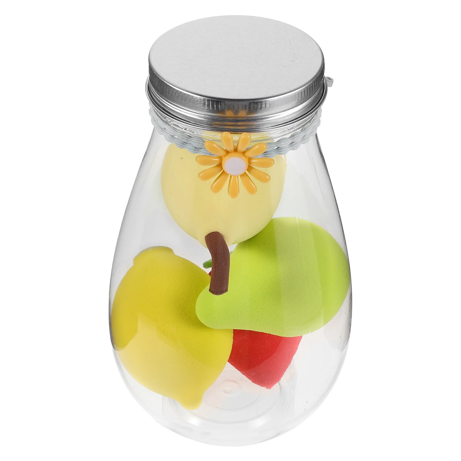 Set di 4 spugne per trucco a forma di frutta morbida, strumento applicatore asciutto e bagnato per fondotinta, correttore in polvere, miscela senza soluzione di continuità