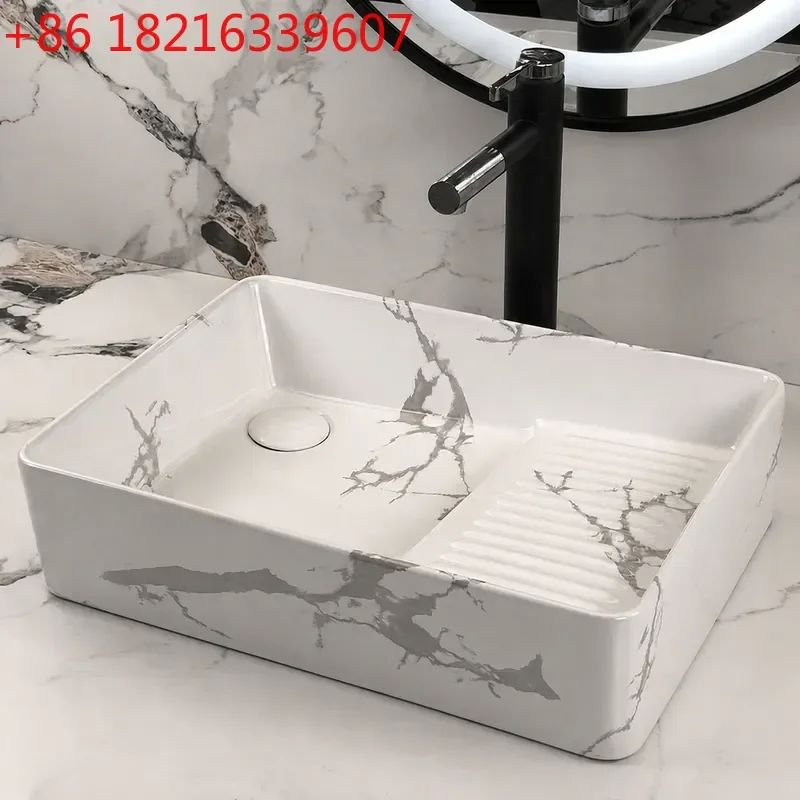 YAONordic Style Ceramic Table Basin Small Balcony Wash Basin Household Ultra Small Size Ceramic Sink for Home Use
