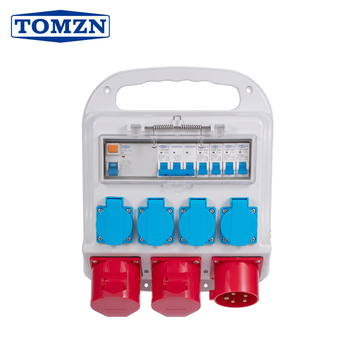 TOMZN Industrial Waterproof Socket Box Maintenance Power Temporary Construction Switch Outdoor Portable Customizable AC400V 32A