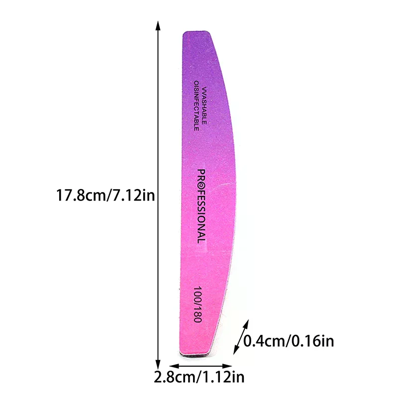 ตะไบเล็บมืออาชีพ 1 ชิ้น อุปกรณ์ขัดเงาเล็บ ตะไบเล็บสองด้าน ความละเอียด 100/180 สำหรับดูแลเล็บมือ