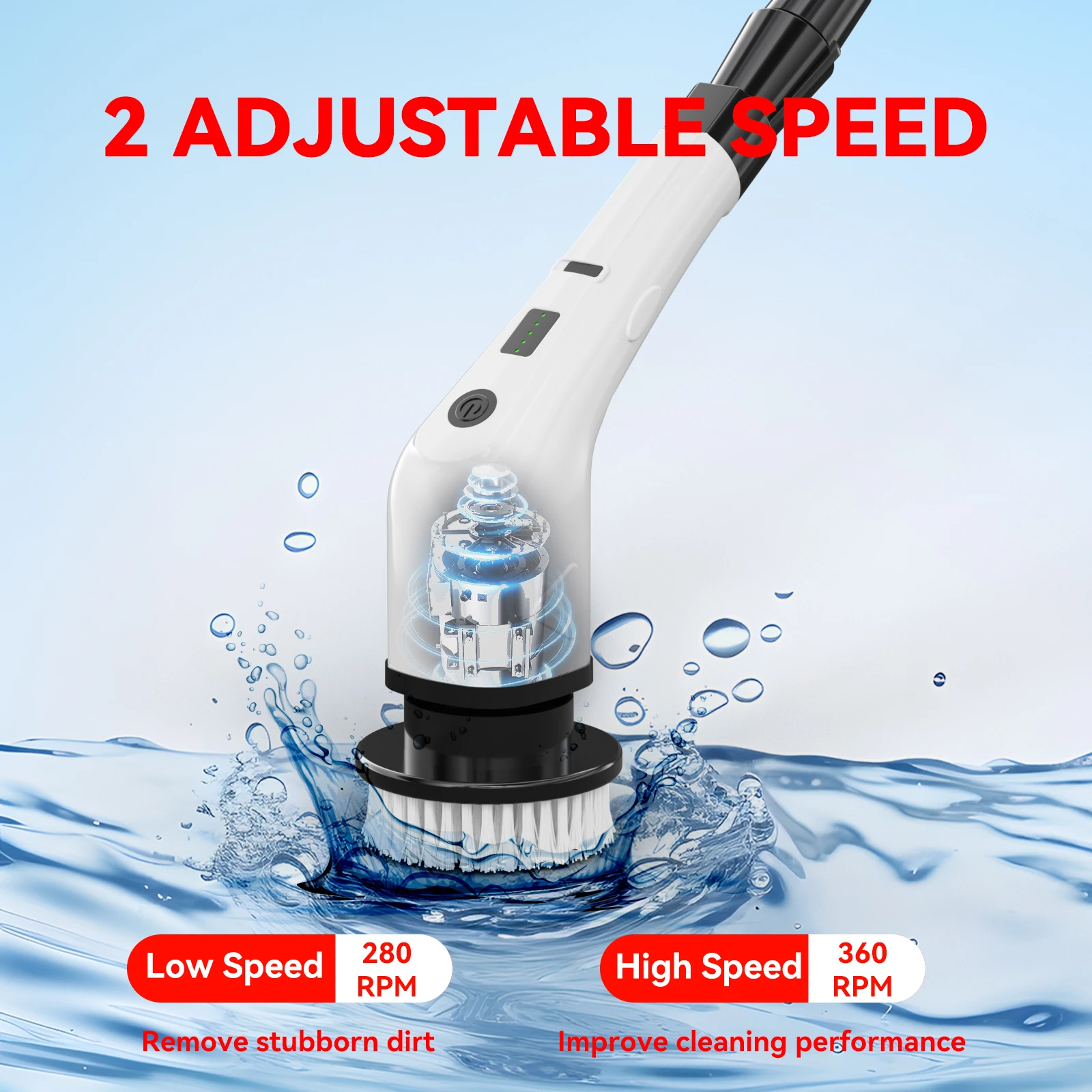 US Warehouse Cleaning Products Household Cleaning Tools Accessories Bathroom Electric Scrubber Cleaning Brush