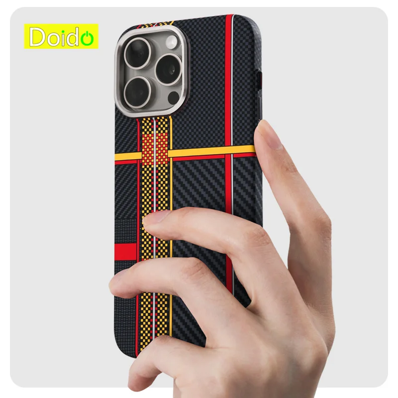 Magnetic Phone Case For iPhone 15 Pro Max Matte Karbon Patterned Case 14 Pro Hard PC iPhone 13 Pro Max Cover