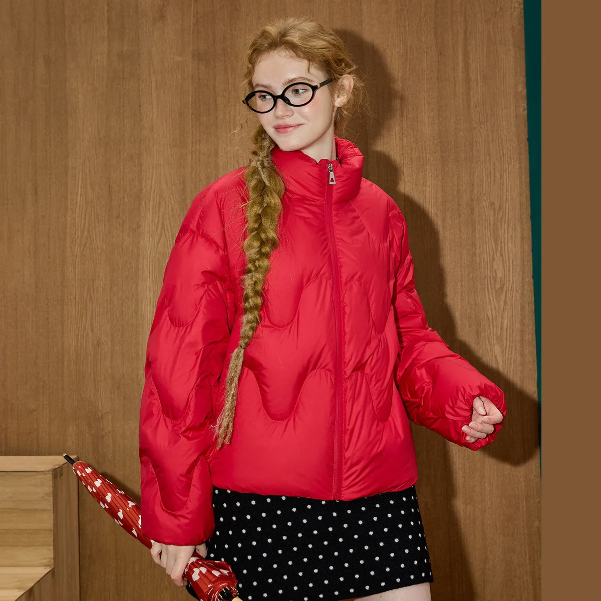 2025年冬 レディース 90%ダウン入り パファージャケット スタンドカラー キルティング 軽量コート オーバーサイズ パフスリーブデザイン 4色展開