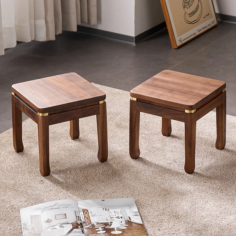 Nordic Retro Dining Stool Modern Solid Wood Entryway Square Stool Portable Shoe-changing Stool Restaurant Furniture Silla FYDS