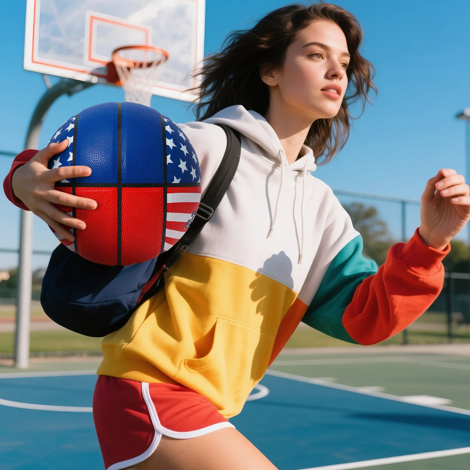 Bola Basket PU Kuangmi Size 7 - สไตล์อเมริกัน รู้สึกหนังคุณภาพสูง ด้ามจับดีเยี่ยมสําหรับการฝึกในร่ม/กลางแจ้ง KMBB623AA