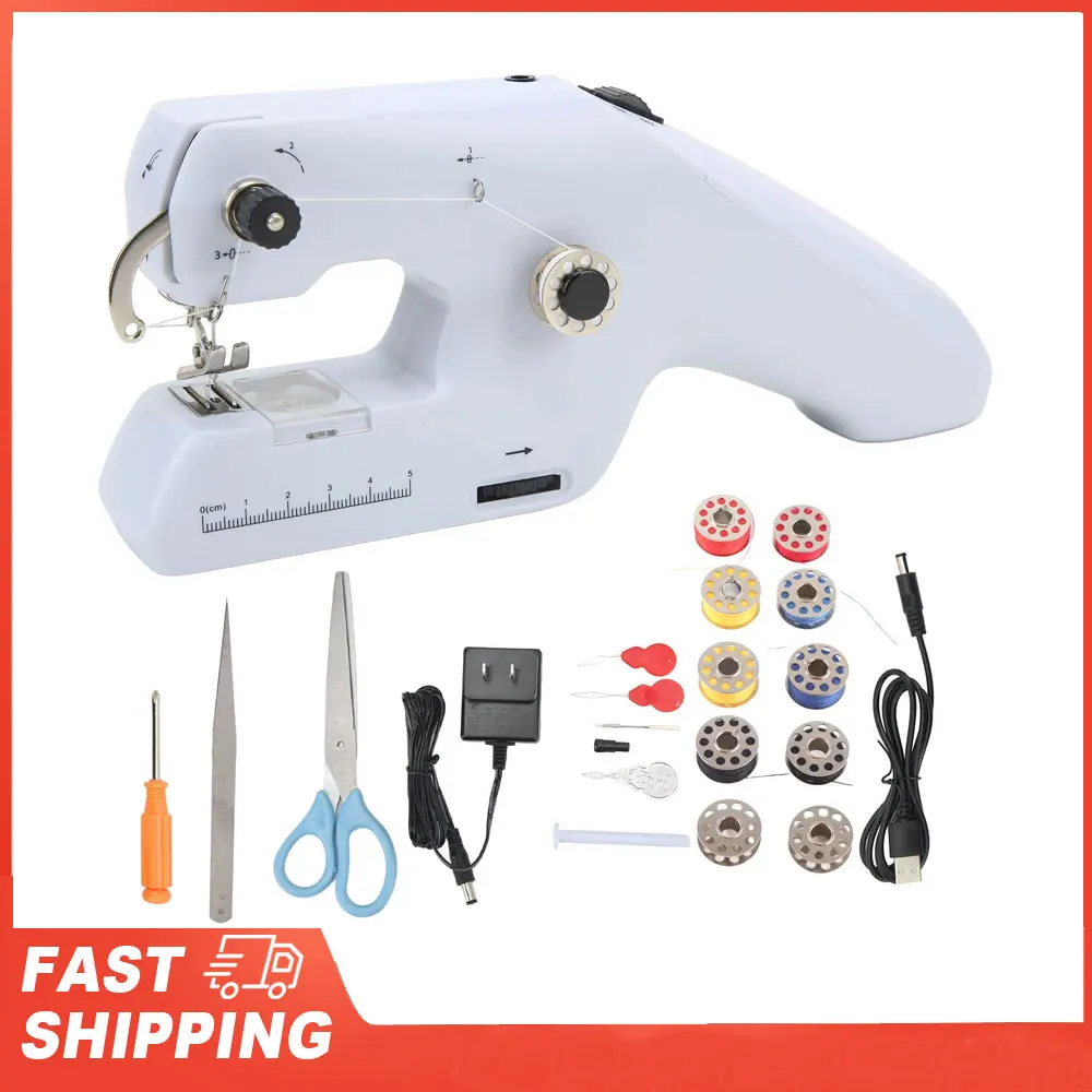 ZDML-6 Handheld Sewing Machine Portable Electric Dual Line Sewing Machine with Ergonomic Handle Sewing Machine