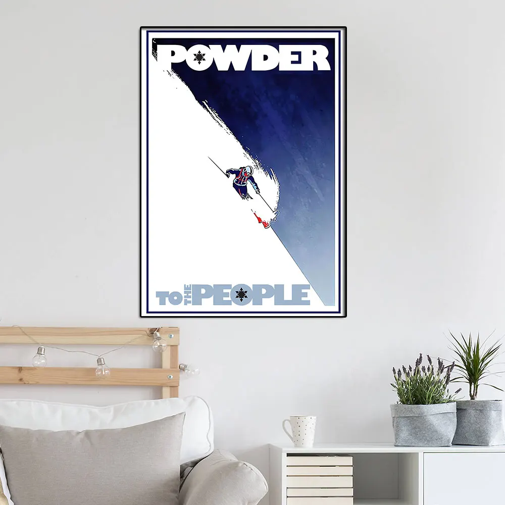 

Retro Downhill Ski Canvas Painting Poster And Print Skiing Wall Art For Vintage Ski Sport Art For Living Room Home Decoration