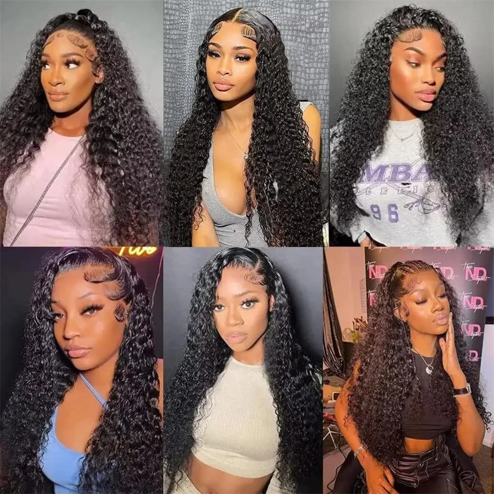 Deep Wave Human Hair Bundles With 13x4 HD Lace Frontal With Hair Extensions Water Wave Brazilian Weave 3 Bundles With Frontal