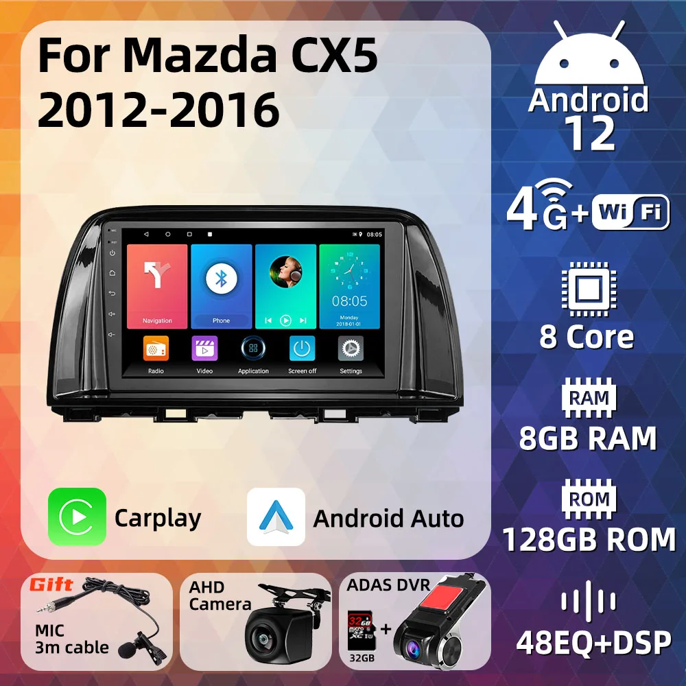 

Car Radio for Mazda CX5 CX-5 CX 5 2012 - 2016 2 Din Android Stereo Navigation GPS WIFI FM BT Multimedia Video Player Head Unit