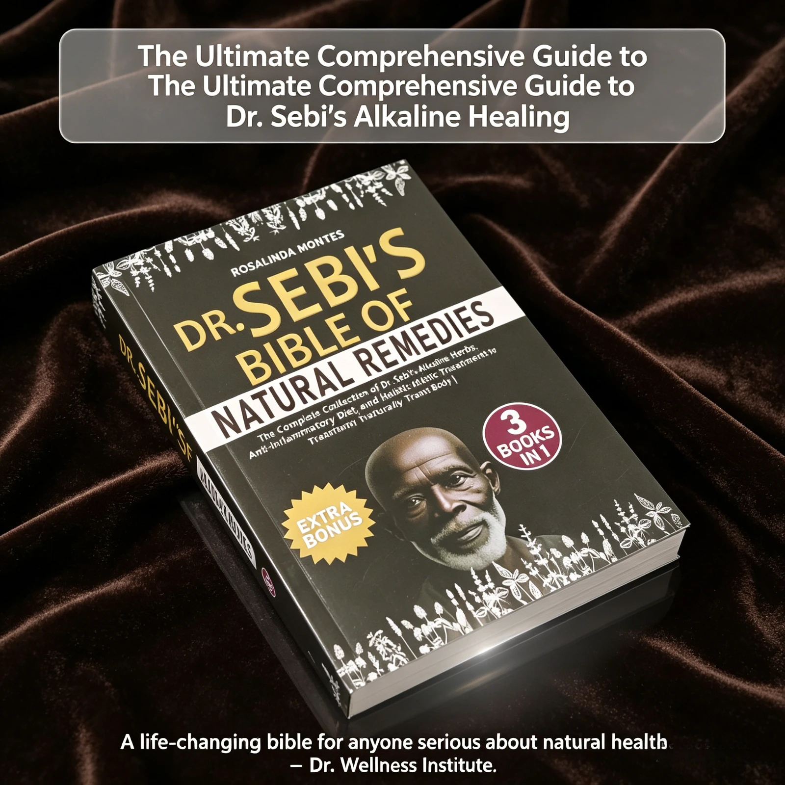 Dr. Sebi's Bible of Natural Remedies By Rosalinda Montes, 3-in-1 Holistic Alkaline Herbs Health English Book
