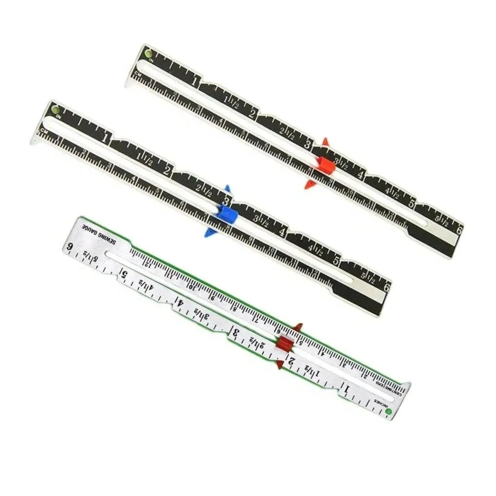 Measuring Gauge Sewing Seam Ruler Patchwork Quilting Tailor Sizer Helper Aluminum Sliding Tool Crafting Beginner Hemming Measure