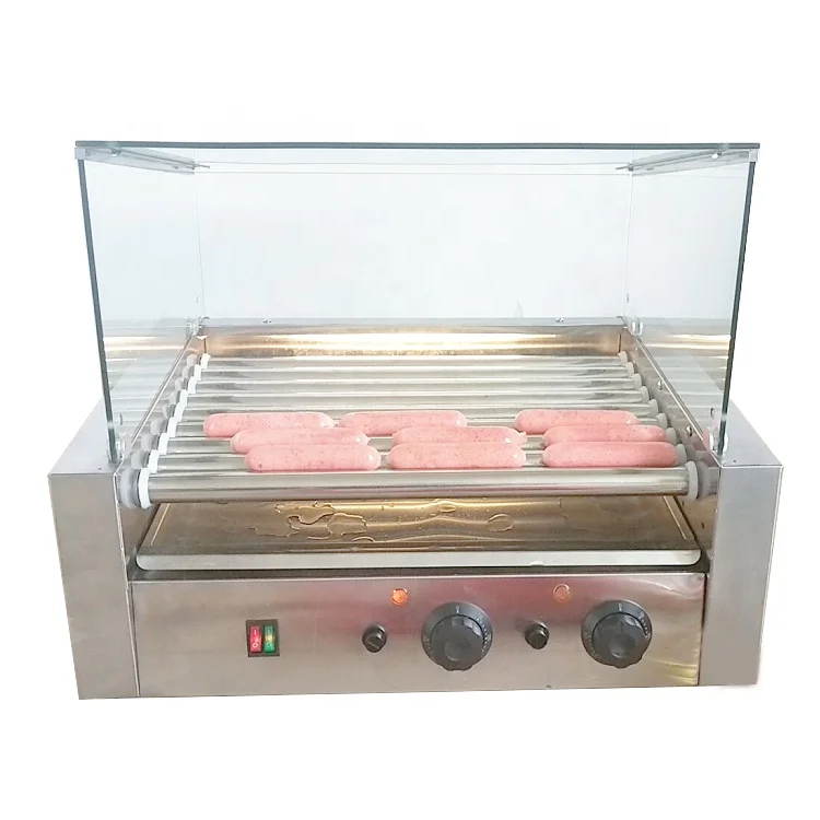 

Hot dog machine sausage roller machine with detachable glass