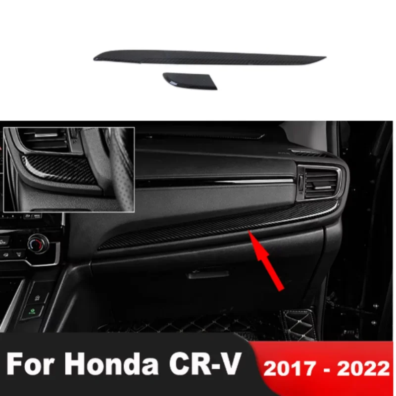 

LHD Car Accessories For Honda CRV CR-V 2017 -2022 Hybrid ABS Central Control Dashboard Trim Strip Cover Stickers