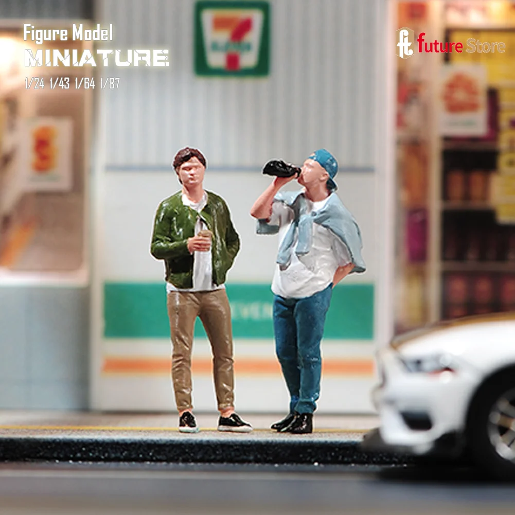 

Resin 3D Print 1/87 1/64 1/43 1/24 Leisure Boys Drinking Tea Drink Miniature Figure Mini Diorama Model Creative Scene Prop Decor