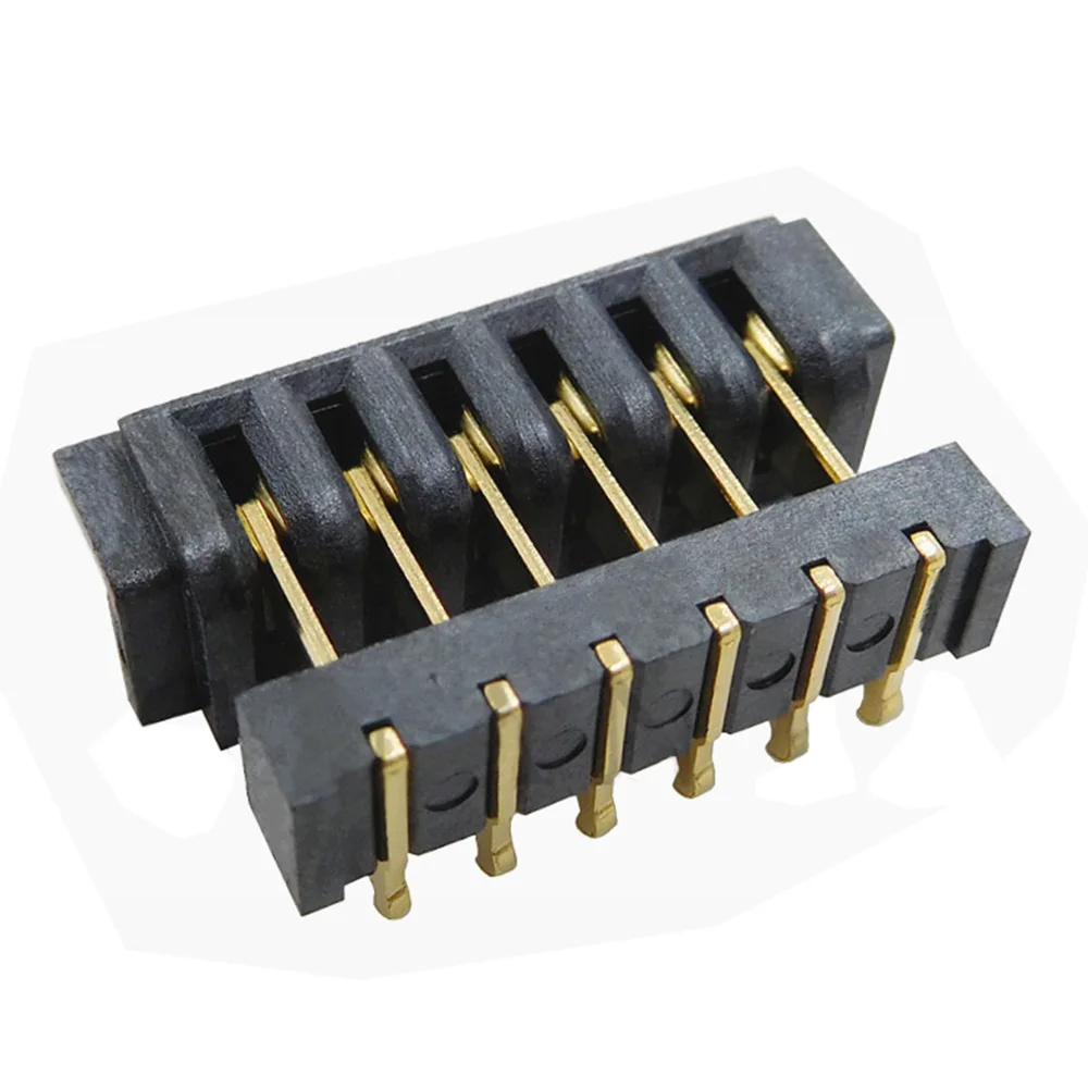 1PC High-current PCB Board-to-board Connector Battery Connector 6P 2.5 Pitch Bent Foot Male Female Seat Gold-plated