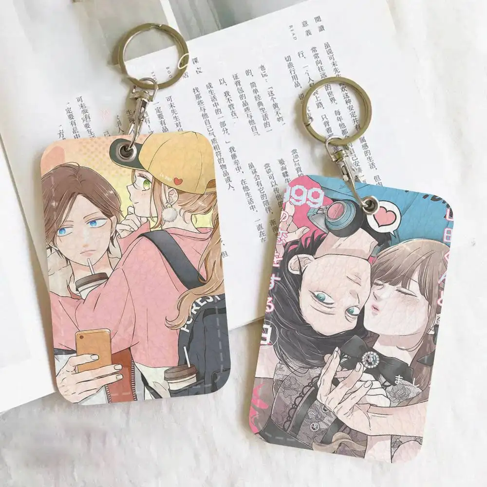 Anime My Love Story With Yamada-kun At Lv999  Access Card Case Holder Keychain Key Ring Door Access Tags ID Card Case Keychain