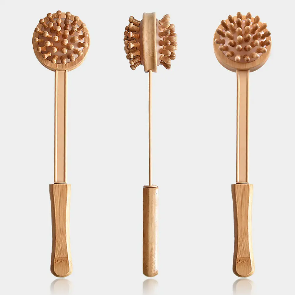

Bamboo Massager Bar Double-Sided Smooth Therapy Hammer For Neck Shoulder Back Pain Relief Stress Relaxation Fitness Massage Tool