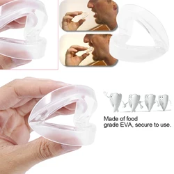 Foldable Transparent Anti Grinding Mouthpiece Food Grade EVA Materials Stop Snoring Double Layer Mouthpiece Tooth Protector Tool