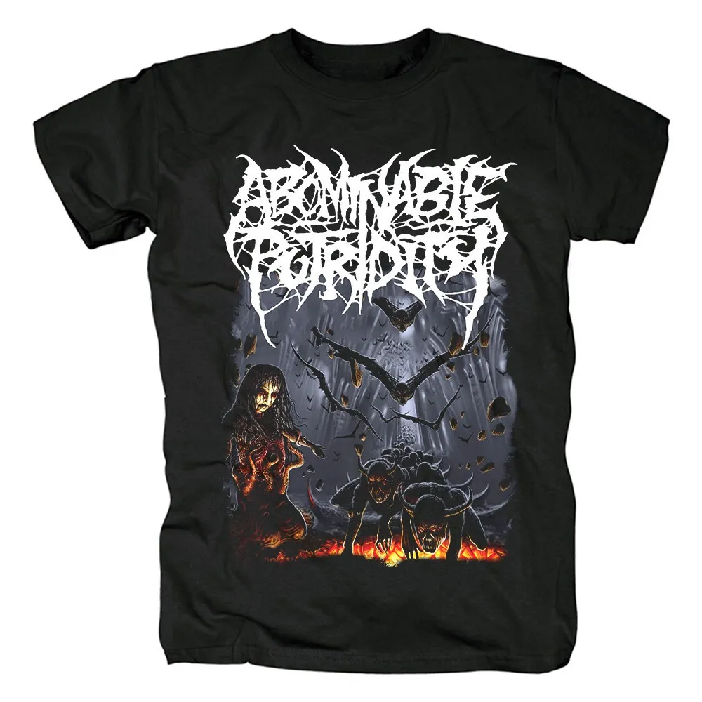 Best-selling Short-sleeved Abominable Putridity Metal Band Print Oversized Cotton T-shirt