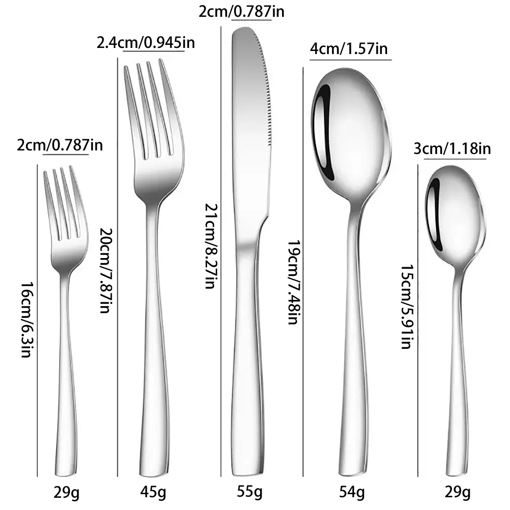 5/10/30Pcs Sliver Gold Cutlery Set Stainless Steel Tableware Elegant Dinner Set Western Knife Fork Spoon Mirror Flatware