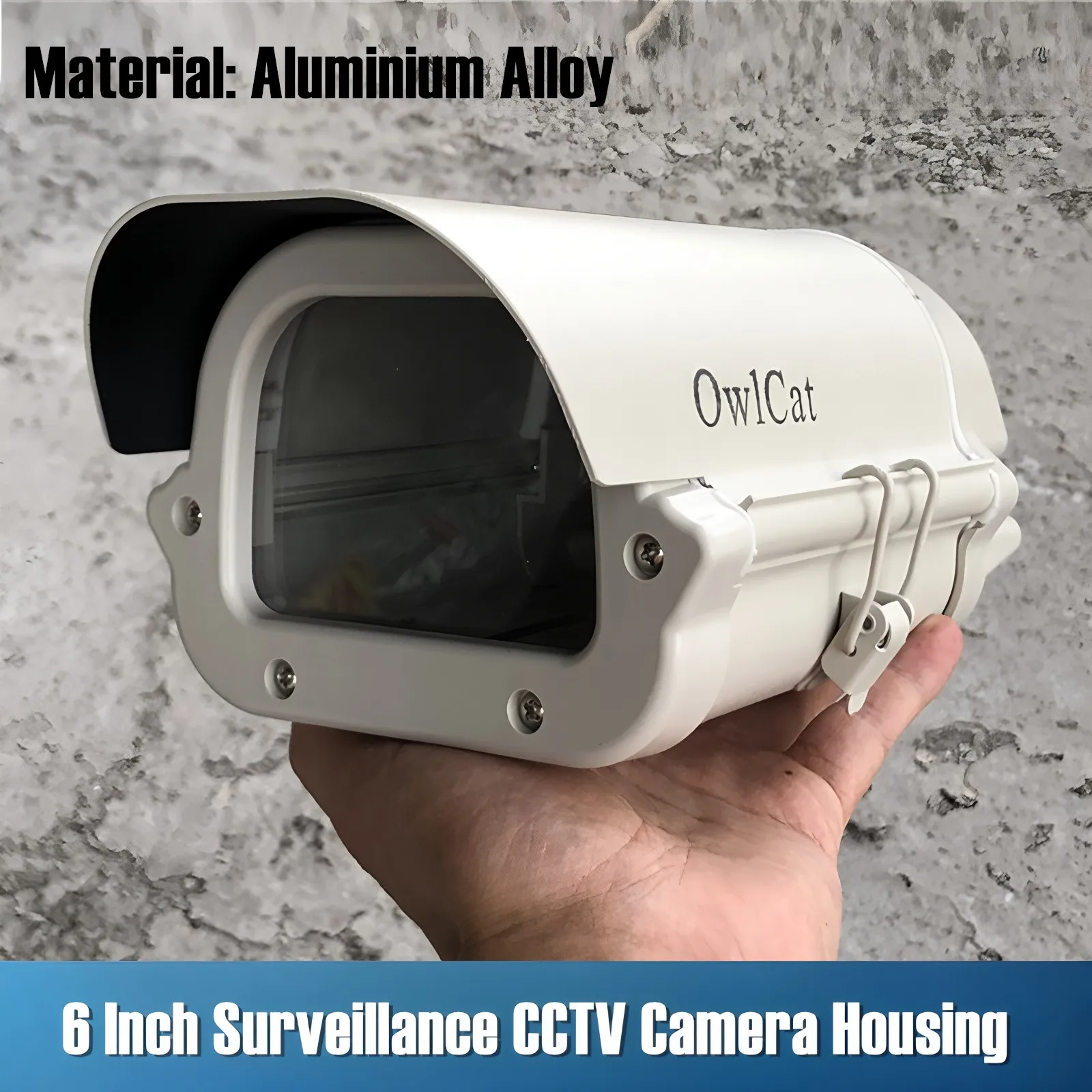 6 Inch Aluminium Alloy Protective Shield Surveillance CCTV Camera Housing Waterproof Rainproof Security Camera Protection Case