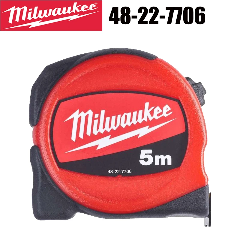 

Milwaukee 48-22-7706 5M Slimline Tape Measure Metric Industrial Grade Compact Portable Hand Tool Measuring Ruler