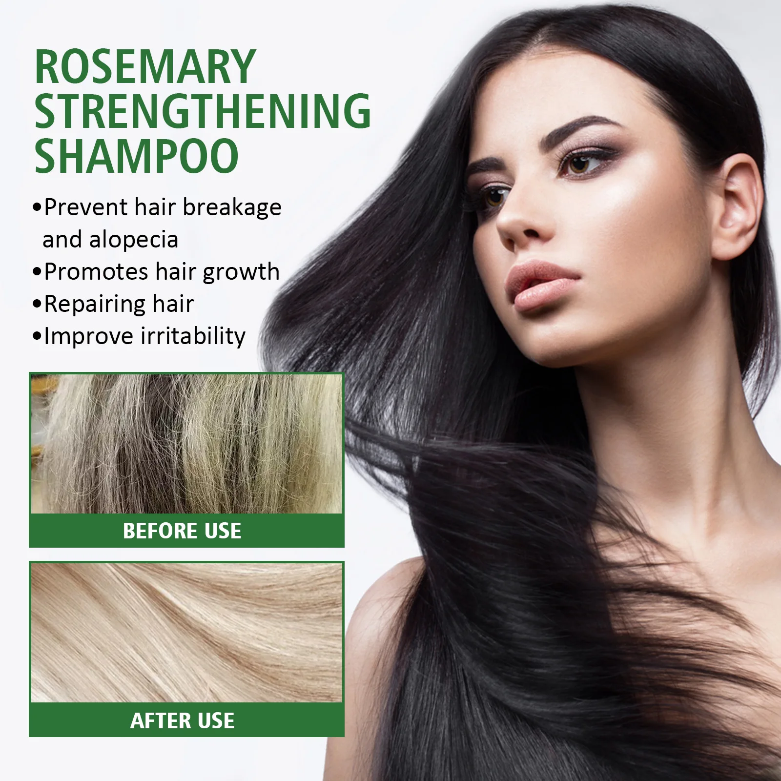 100ML shampoo alecrim fluffy refrescante suavizante seco frizz anti-perda cabelo crescimento controle óleo