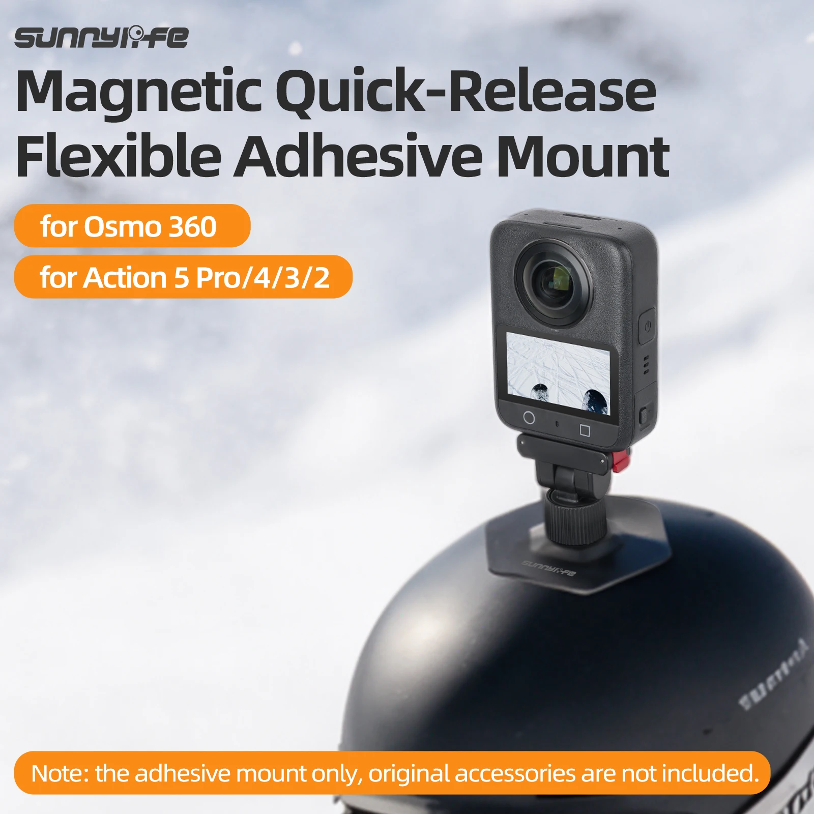For DJI OSMO 360/Action 5Pro/4/3/2 Sports Camera Bidirectional Magnetic Sticking Base Quick-Release Adjustable Flexible Base